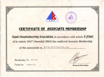 NMA Membership Certificate